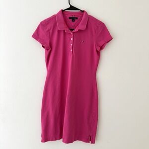 Tommy Hilfiger Womens Pink‎ Polo Dress S Preppy Y2K Girly Classic Tenniscore